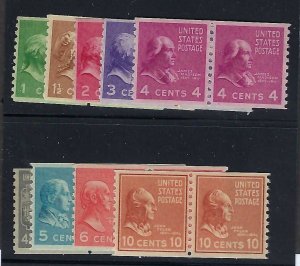 US Scott #839-47 All Pairs Mint NH VF