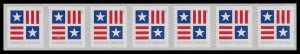 US 5756 Patriotic Block Nonprofit Org 5c coil strip 7 MNH 2023