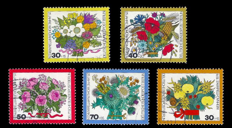 Germany Berlin 1974 Sc 9NB110-14 Bouquets CTO VF