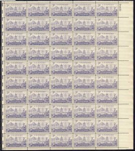 US Stamp - 1951 Colorado Statehood - 50 Stamp Sheet - Scott #1001