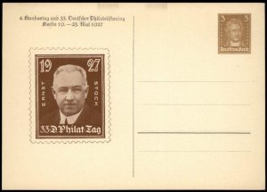 Germany 1927 Berlin 33rd Stamp Day Private Ganzsachen Postal Card Cover G68588