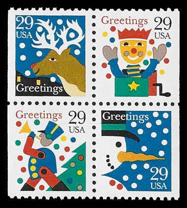 PCBstamps     US #2795/2798c Bk Block $1.16(4x29c)Christmas, MNH