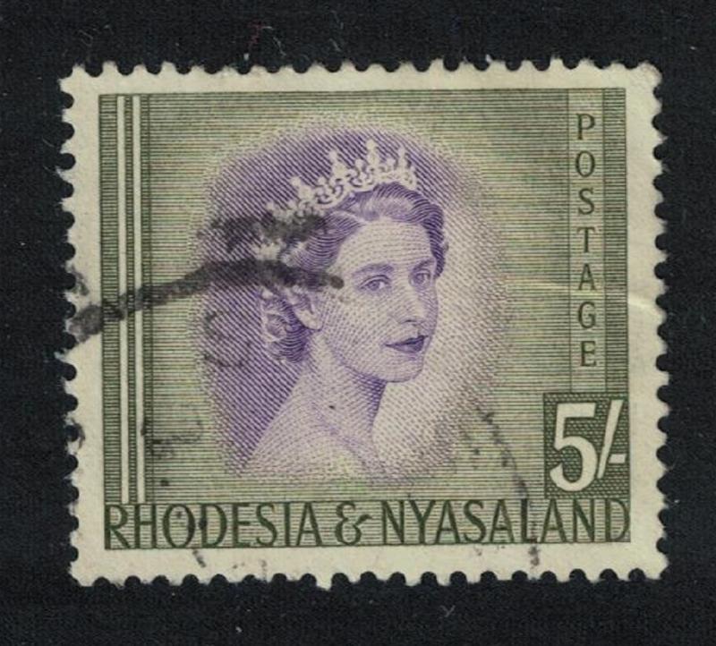 Rhodesia and Nyassa Queen Elizabeth II 5Sh canc SG#13