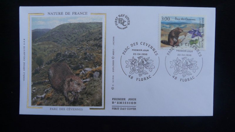 wild animal beaver national park FDC France 1996 (ref 31496)