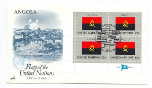 United Nations #487 Flag Series 1986, Angola, ArtCraft, MI4 FDC