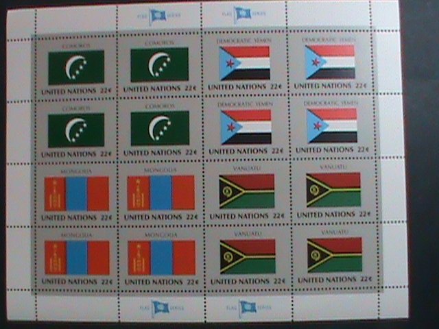 ​UNITED NATION-1987 SC#499-502 U. N. FLAGS SERIES MNH FULL SHEET- VERY FINE