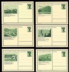 AUSTRIA (120) Scenery View Green 1 Shilling Postal Cards c1950s ALL MINT UNUSED