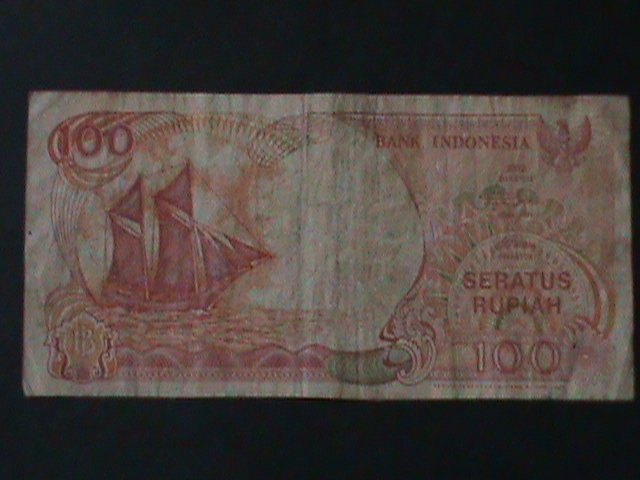 ​INDONESIA-1992-BANK INDONESIA-$100 RUPIAH- CIRCULATED-VF-32YEARS OLD