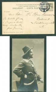 Denmark. Postcard Photo 1910. Copenhagen 3 Ore. Actor: Holger Reenberg. Vincent.