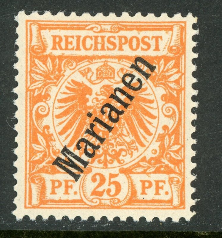 Mariana Islands 1900 Germany 25 pfennig Orange 56° Scott #15 MNH X135