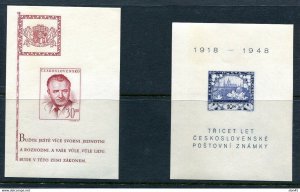 Czechoslovakia 1948 2 Souvenir Sheet MNH Gotwald Mi Block 10-11  12812