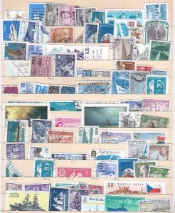 80 WW SHIPS & BOATS ON STAMPS STARTS AT A LOW PRICE!