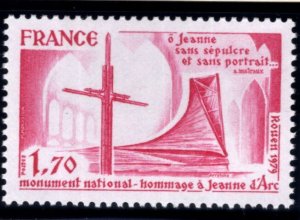 France Scott 1651 MH*  1979 Joan of Arc monument  stamp