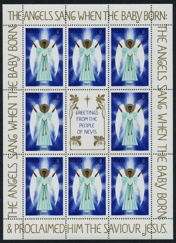 Nevis 118-20 sheets MNH Christmas, Angel