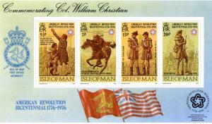 Isle of Man 1976 Bicentennial American Revolution s/s Perforated mnh.vf