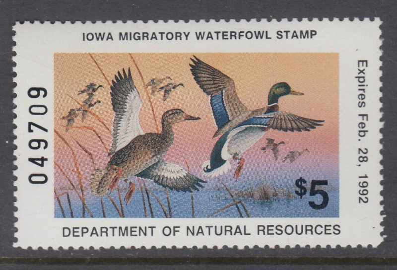US 21 Iowa State Duck Stamp  MNH VF