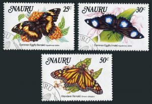 Nauru 297-299, CTO. Michel 284-286. Butterflies 1984.