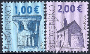 Slovakia - 2009 recent high values used stamps 567-8 c.v 4.60 Lot #79