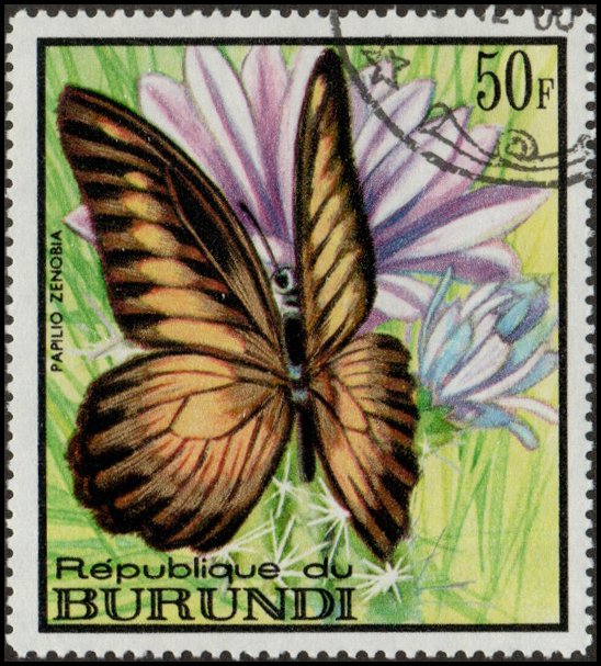 Burundi 253 - Cto - 50fr Zenobia Swallowtail Butterfly (1968) (cv $0.75) +