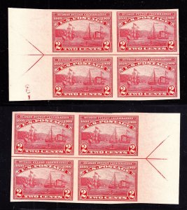 US 373 2c Hudson-Fulton Mint Imperf Arrow Block Cmplt Set of 4 XF OG NH SCV$800