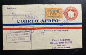 1929 Colon Panama First Flight Airmail Cover To Curacao Mizrahi