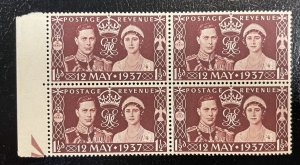 Great Britain #234 MNH Block of 4: King George VI and Queen Elizabeth 1937