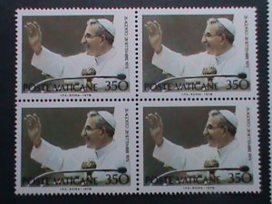 ​VATICAN CITY-1978 SC# 641-4 POPE JOHN PAUL I  MNH BLOCK OF 4 STAMPS-VERY FINE