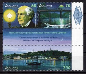 Vanuatu 709a MNH Thomas Edison Bridges Ships Lightbulb ZAYIX 0524M0240