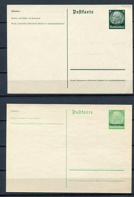 Germany 1940-1 4 Postal Stationary Cards Unused Overprint  Ukraine  Luxembour...