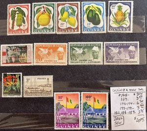 Guinea MNH Selection #168//189- SCV=$20.05