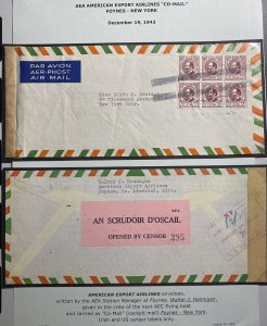 1943 Limerick Ireland Dual Censored Airmail Cover To New York USA American Expor