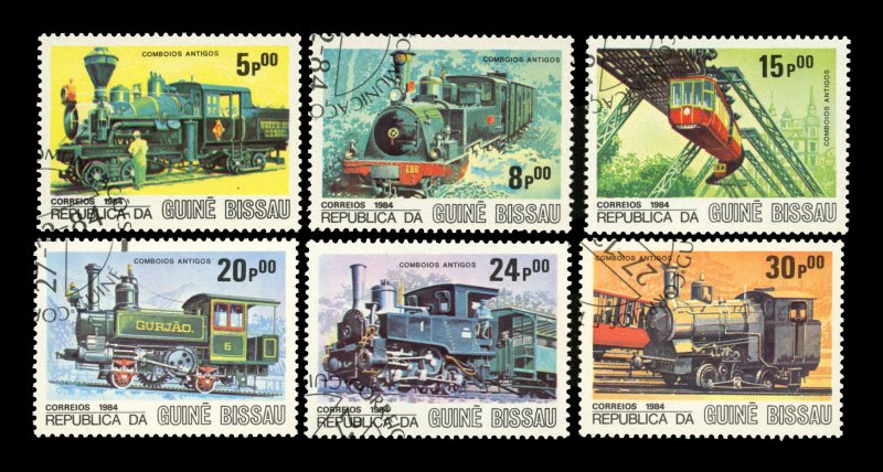 GUINEA-BISSAU Sc 619-624 VF/USED - 1984 Locomotives Issue - Short Set