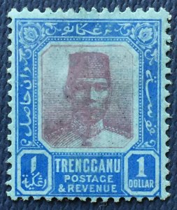 Malaya 1921 Trengganu Sultan Sulaiman $1 MCCA MH SG#23 M4950