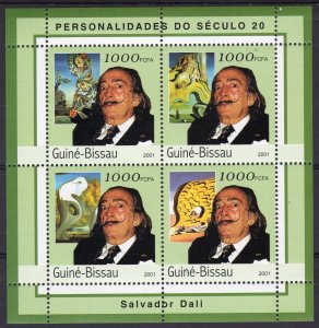 Guinea-Bissau 2001 SALVADOR DALI Famous Paintings Sheetlet (4) MNH