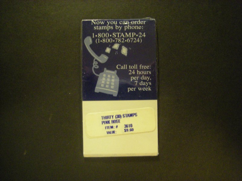 BK178E, Scott 2492e & f, 32c Pink Rose MDI Makeshift Booklet, cellophane wrapped