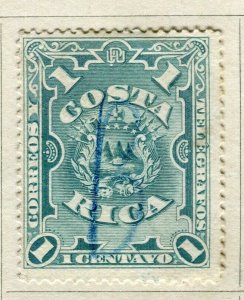 COSTA RICA; 1892 early classic Soto issue fine used 1c. value