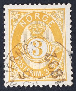 Norway, Scott #38, VF used, two short perfs