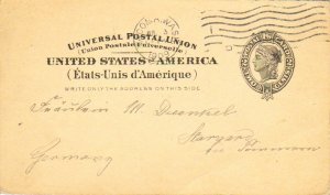 United States Washington Tacoma 1909 machine  2c Liberty Postal Card to Germany.