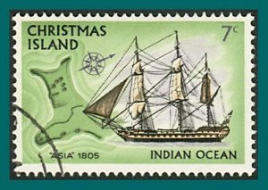 Christmas Island 1972 Ships 1,  7c used #45,SG43