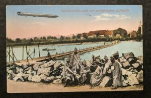 1915 Germans Officers Sitting Near Water Luftfchiff Zeppeline RPPC Cover