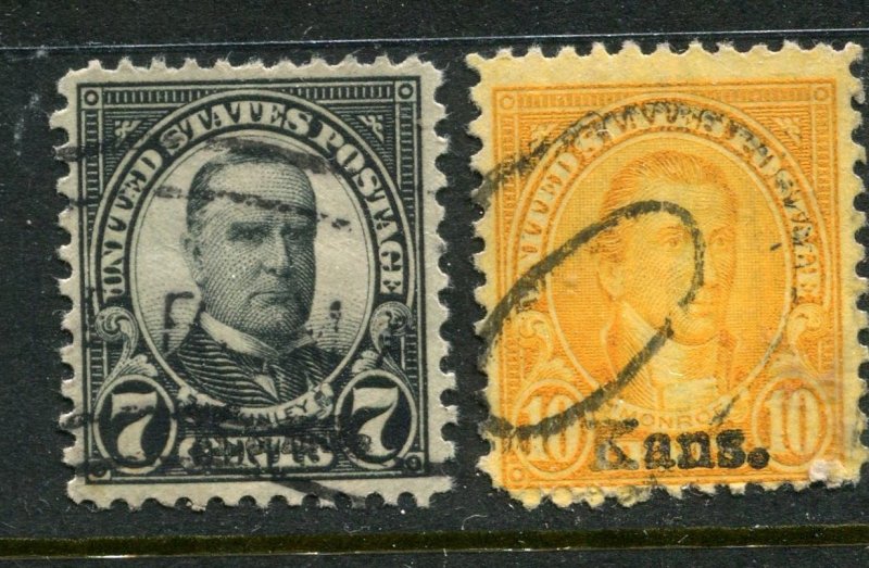 1929 issue #665, 668,  KANS OVPTS