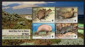 Australia Scott 3561-3564b, MNH, Free Shipping, WWF S/S Background snow hill