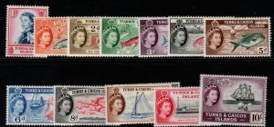 TURKS & CAICOS IS. SG237/50 1957 DEFINITIVE SET TO 10/= MTD MINT