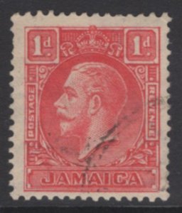 JAMAICA SG108a 1932 1d SCARLET DIE II FINE USED