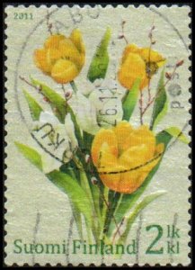 Finland 1373 - Used - (60c) Tulips (Sock-on-the Nose Cancel) (2011) (cv $1.10)