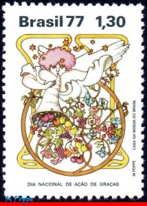 1540 BRAZIL 1977 THANKSGIVING DAY, ANGELS, RELIGION, MI# 1632 RHM C-1019, MNH