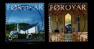 Faroe Islands Sc 424-25 2002 Gota Church stamp set used