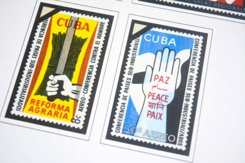 COLOR PRINTED CUBA AIRMAIL 1927-1980 STAMP ALBUM PAGES (56 illustrated pages)