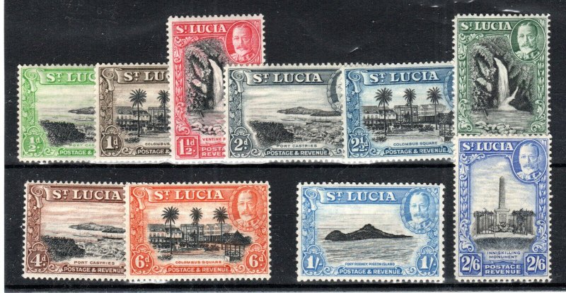 St Lucia 1936 values to 2s 6d SG 113-22 MLH/MH