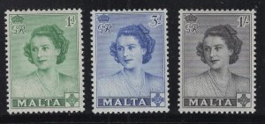 WC1_35137 BRITISH COL.:MALTA. 1950 set. Sc.229-231. MLH